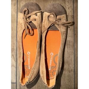 Merrell Otter Women Tan Suede Fabric Toe Ballet Flats J48656 Brown Size 9